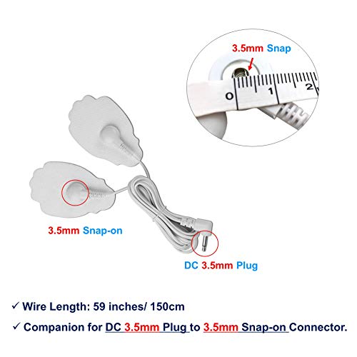 Image of 4 Count TENS Wires 3.5mm Plug TENS to 3.5mm Snap Electrode Wires for TENS Unit Electrodes Lead Wires for TENS (Please Check Plug Size - 3.5mm Plug Only)
