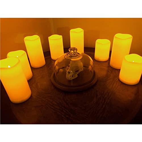 Image of 6'' Outdoor Battery Operated Flameless Candles 2 Pack Flicking Pillar LED Candles with Timer Waterproof Plastic Electric Decorative Lights for Lantern Patio Garden Home Decor Party Wedding