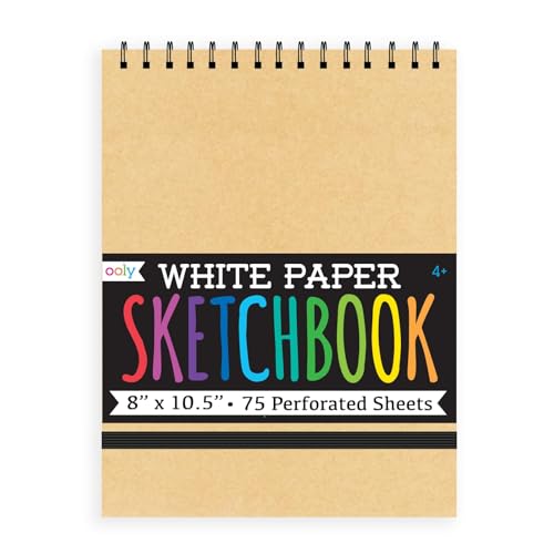 OOLY DIY Cover Large Sketchbook, 8 x 10.5 Inches White...