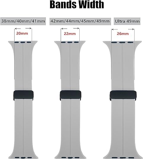 Image of Soft Silicone Sport Band Compatible with Apple Watch Ultra 49mm 45mm 44mm 42mm Magnetic Clasp Adjustable Strap For iWatch Series 10 9 8 7 6 5 4 3 2 1 SE Ultra 2nd gen (Only Strap, No Watch)