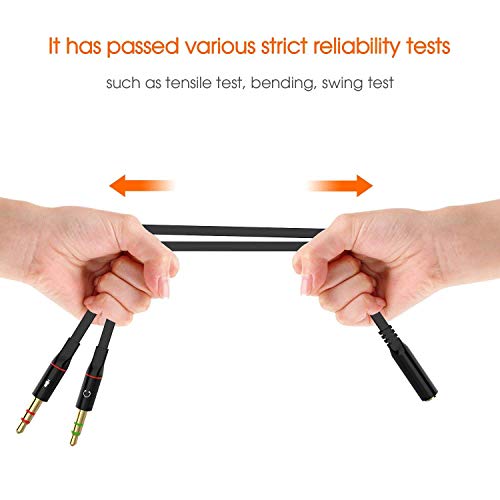 AdzMozi Gold 3.5mm Audio Y Splitter Cable Pack of 1 - Image 5