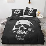 Décoration de maison - La ensemble de literie à motif Tête de Mort peut parfaitement décorer votre chambre, lit et la rendre vibrante et élégante