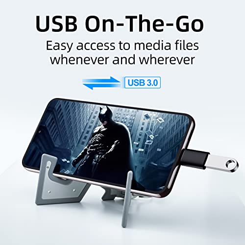 Spidercase Usb C To Usb Adapter 4 Pack, 2*[Usb-C To Usb-A] & 2*[Usb-A To Usb-C] Aluminum Shell Female Adapter Superspeed Data Transfer & Fast Charging, Designed For Phone/Pc/Laptop/Charger, Black/Blue #TOP4