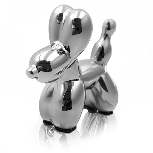 Estatua decorativa de perro globo de cerámica moderna