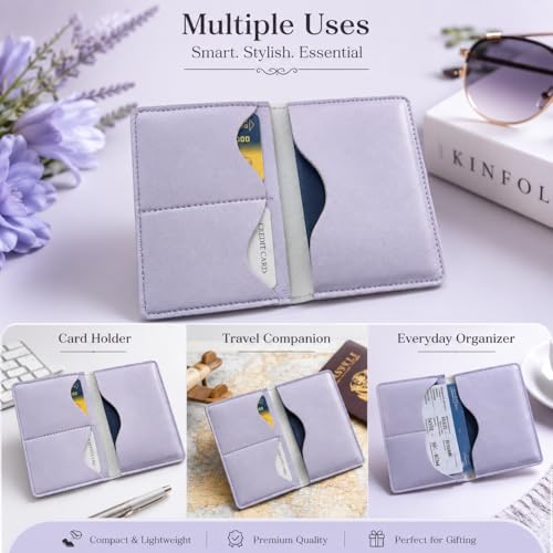 Image of Eco Leather Unisex Passport Cover and Luggage Tags (Purple)