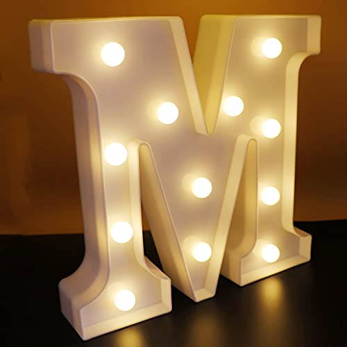 Image of AUSAYE LED Letter Lights Alphabet Light Up Sign Night Light for Home Party Wedding Decoration (M)