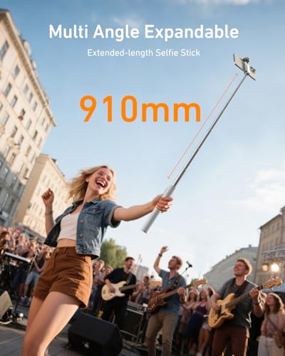Image of TELESIN Selfie Stick Tripod for Phone with Zoom Remote and Phone Holder, Extendable Tripods for iPhone 17 /16 /15 /14 /13 /Samsung Cell Phone Stand, Android Travel Tripod for Video Recording, 49 inch, White