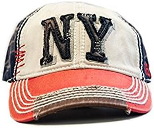 New York 1625 Vintage Baseball Cap (6 Styles Available) (Red/White/Blue) One Size Apparel
