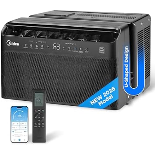 Midea 6,000 BTU U Shaped Window Air Conditioner, Cools up to 250 Sq Ft