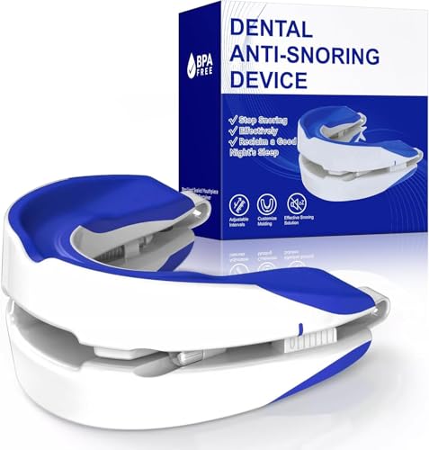 Anti Snoring Devices for Sleep Adjustable Anti Snoring Device Mouth Guard Sleeping Snore Stopper Mouthpiece Anti Snore Mouthpiece Device Stop Snoring Aids for Men and Women (Blue)