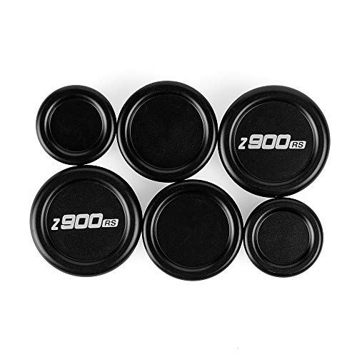 Oldbones 6PCS Motorrad Rahmen Endkappen Blindstopfen Motorrad für Z900RS 2018 2019 in Schwarz