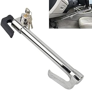 Universal Steering Wheel Brake Lock Anti-Theft Retractable Double Hook Car Clutch Pedal Lock for Car Truck SUV Van
