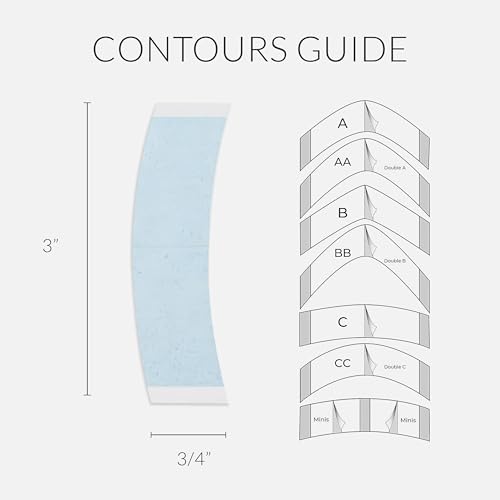 Image of Walker Tape Lace Front Support Tape C Contour Tabs, Double Sided Wig Tape for Lace Wigs, Toupees, and Tape in Hair Extensions Human Hair, Hypoallergenic No-Shine Hairpiece Tape for Bonding 1000 Pieces