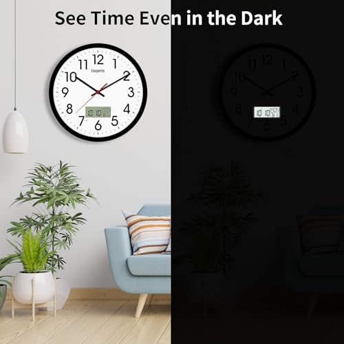 Reloj de pared digital y analógico de 12 pulgadas miniatura 5