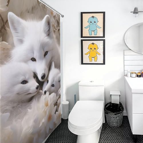 Rideau de baignoire renard rideau de douche imperméable salle de bain - 3