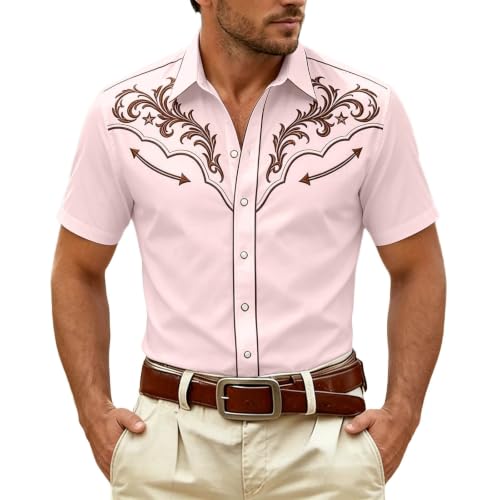 Chemise Ete Homme Western manche longue avec col coupe classique droite