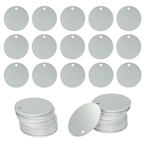 Round Aluminum Engraving Blanks Tags Stamping Blanks 25 Pack Diameter 4 cm (Silver), 4cm x 4cm x 1mm
