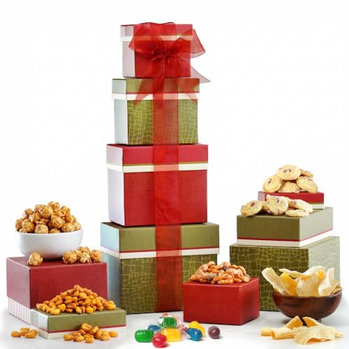 Broadway Basketeers 4 Box Snack Gift Tower
