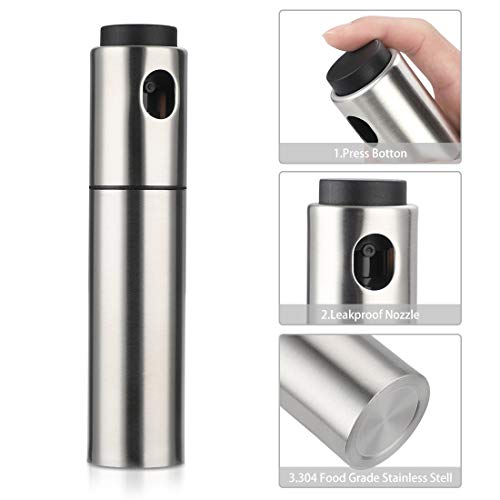 Ruolan Olive Oil Sprayer Mister Oil Sprayer for Cooking Versatile Stainless Steel Oil Bottle for Kitchen BBQ, Grilling and Roasting