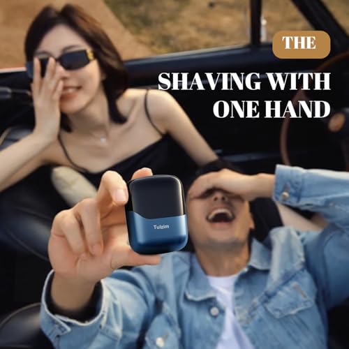 Image of Tulzim Electric Foil Shaver: 3D Blades & IPX7 Waterproof, Light Blue