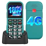 CHAKEYAKE 4G Seniorenhandy Mobiltelefon Ohne Vertrag mit Große Tasten,1800mAh Lange Standby Rentner Senioren Handy Großtastenhandy mit USB-C,SOS-Funktion,Taschenlampe,Ladestation-Dunkelgrün