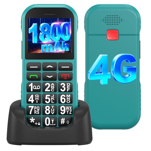 CHAKEYAKE 4G Seniorenhandy Mobiltelefon Ohne Vertrag mit Große Tasten,1800mAh Lange Standby Rentner...