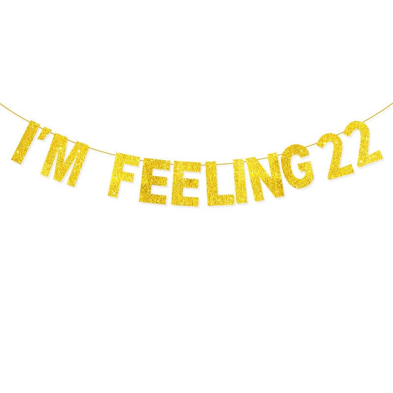 I'm Feeling 22 Banner, Funny Happy 22nd Birthday Party Decor, Cheers to 22 Years Old Anniversary Party Supplies