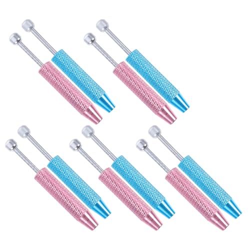 TOPBATHY Herramienta para Recoger Joyas de 4 Garras, Mini Agarrador de Aleación de Zinc, 10 Piezas (5 Rosa 5 Azul Claro), Herramienta para Recoger Gemas de Imitación, Accesorios