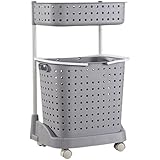 Rutexcバスルーム収納、バスルーム専用収納バスケット 防潮プラスチック 多段式 浴室小物整理ケース​バスルームの高湿度に耐える防潮プラスチックを使用し、カビの発生や素材の劣化を防ぎ、衛生的に長期使用できます。