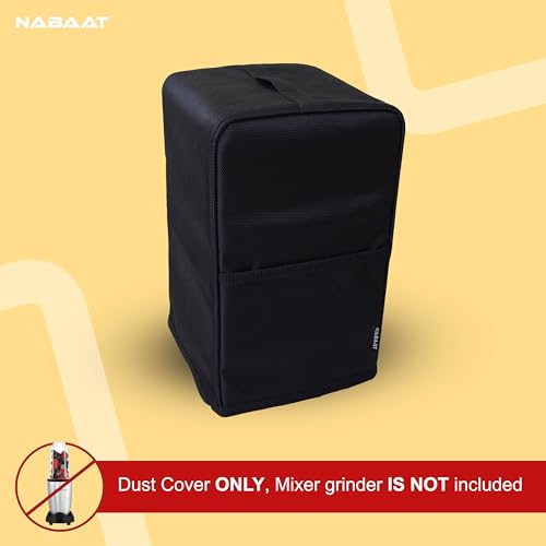 Image of NABAAT Mixer Grinders Waterproof Dust Cover for Cookwell /Wonderchef /Nutri pro /Nutri bullet Juicer Mixer Blender Kitchen Table Top Standard Size, Black (6 inchX 6 inchX 12 inch)