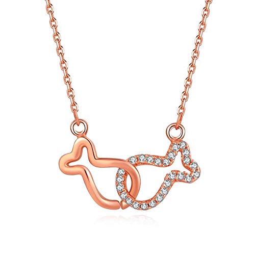 Collier en argent Poissons chaine de clavicule pendentif de maree simple tendance