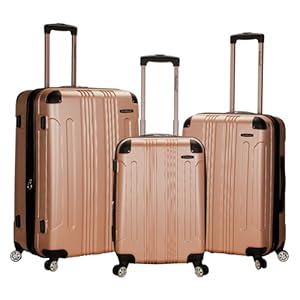 Rockland London Hardside Spinner Wheel Luggage, Champagne, 3-Piece Set (20/24/28)