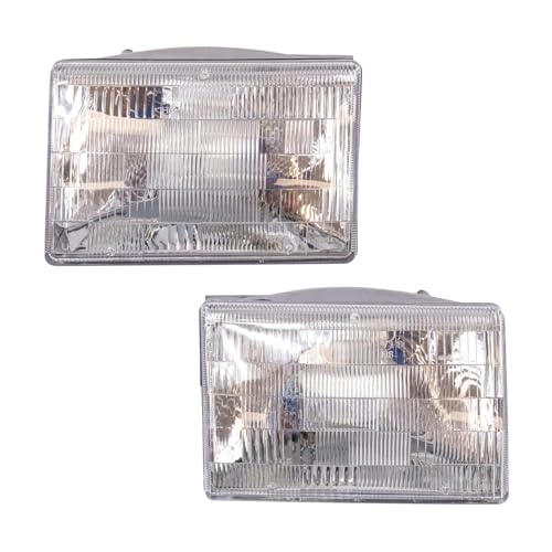 Driver and Passenger Side Headlight Assembly Set Compatible with 1993–1998 Jeep Grand Cherokee