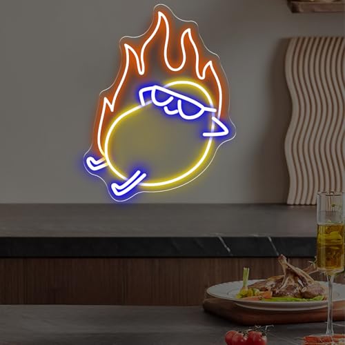 Image of Hot Potato Neon Sign, Sunglasses Burning Potato Led Sign, Fried Potato Chips LED Light Shop Sign, Home Kitchen Wall Decor, Fries Lover's Gift Restaurant Shop Unique Business Fast Food Shop-16.5 inchx12.8 inch