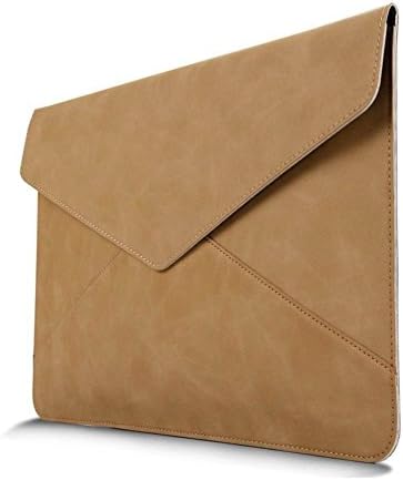 Buwico MacBook Envelope Sleeve Protective Case Laptop Sleeve PU Leather Bag Cover Case Notebook Carrying Bag for 12.9" iPad Pro/MacBook Air/Pro, Surface Pro 4/3 13.3 Inch (Khaki)