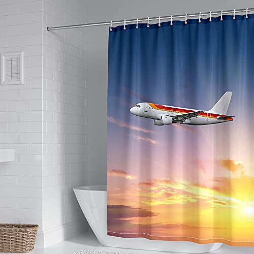 ZDDWLDL 4-Teilig Duschvorhang Set Mit Rutschfesten Teppichen Toilettendeckel Und Badematte Wasserdicht Farbfest Schimmel… – Bild 5