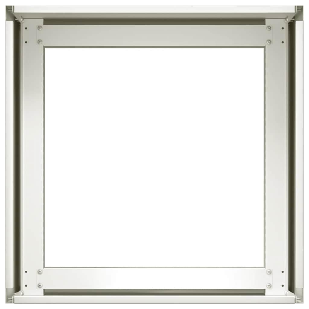 Doniczka Biała 40x40x30 cm Stalowa Stylowa Skrzynia Ogrodowa na Kwiaty Stabilna Donica z Otwartym Dnem do Ogrodu Balkonu Tarasu