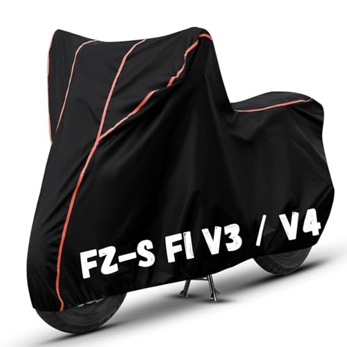 Image of Bike Cover for FZ-S FI V3 / V4 100% Waterproof, Dustproof & Scratch Resistant| Fully Bottom Elastic UV Resistant Heavy Duty Body Cover | All Weather Outdoor Use