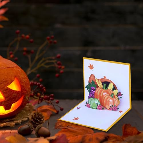 lanema 3D Pop up Abóbora Folha de Bordo Cartão de Ação de Graças Festival Cartões de Papel para Aniv