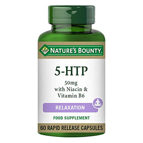 Nature's Bounty 5-HTP 50 mg with Niacin and Vitamin B6 Capsules - Pack of 60