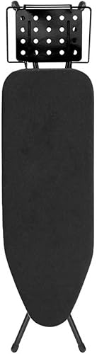 Tabla de planchar, tabla de planchar de 52 x 14 pulgadas con soporte de vapor, patas de marco de metal resistente con alfombrilla de cubierta