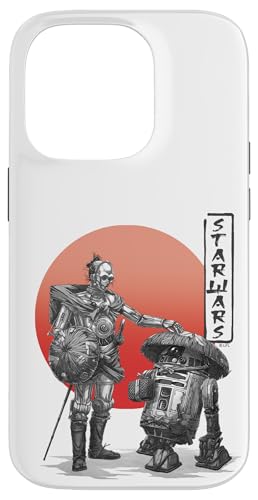 スター・ウォーズ ビジョン C-3PO R2-D2 ブラック&ホワイト カラー ポップ V-2 スマホケース iPhone 14 Pro 用