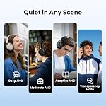 HAYLOU S40 Noise Cancelling Headphones Bluetooth Wireless, 50dB Hybrid ANC Multiple Modes, 5 HD Mics Call, LDAC Hi-Res Wireless Audio, 90H Playtime, Custom EQ via App, Bluetooth 6.0 Multipoint Connect