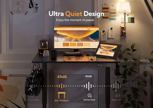 Image of Claiks Electric Height Adjustable Stand Up Desk, 32x19 Inches, Black