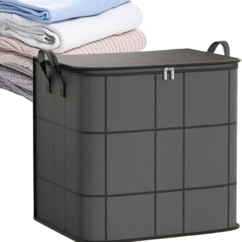 Risveglio Lot de 3 sacs de rangement empilables de grande capacité en tissu non tissé pour vêtements, literie, organiseurs de placard, déménagement, voyage, noir et gris (110 L + 140 L + 180 L) – vue 3