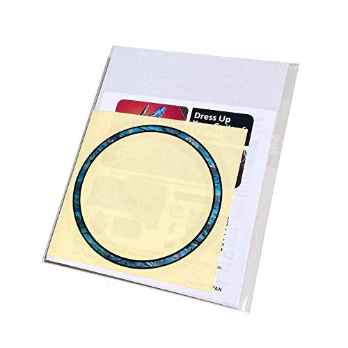 UKR-279B-C Sticker pour ukulélé de concert Motif rosette et bourdonnement Bleu ormeau - Les Beatles, Paul McCartney, John Lennon, RIngo Starr, George Harrison UKR-279B-C Sticker pour ukulélé de concert Motif rosette et bourdonnement Bleu ormeau – Image 4