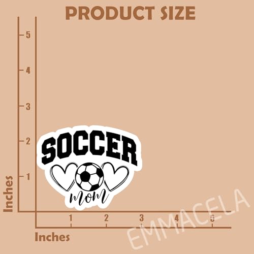 (3PCS) Soccer Mom Stickers - Waterproof Vinyl Decal for Books, Laptops, Tumblers, Water Bottles, Scrapbooks, Soccer Gift Sticker for Mom - 3" x 2.2"