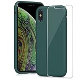 ღSuperioridadღ - La superficie táctil de la carcasa del iPhone XS está hecha de silicona líquida, lo que te brinda un agarre más cómodo y una sensación suave como la seda. Antihuellas, protección contra caídas y soporta carga inalámbrica. Dile adiós a la pegajosidad y al gran volumen, es fácil limpiar el polvo y la pelusa con un paño húmedo.