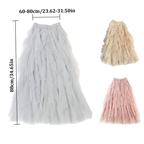 Tulle Skirt Women Mesh Skirt Slim A-line Fluffy Dress Elastic Waist Mesh Cake Long Skirt Tulle Dress for Women4