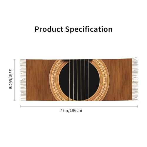 Dyale Wood Acoustic Guitar Music 71 Inch Extra Long Fringe Scarf - Super Soft Faux Cashmere Shawl Wrap, Lightweight Warm Scarf For Women All Seasons​2